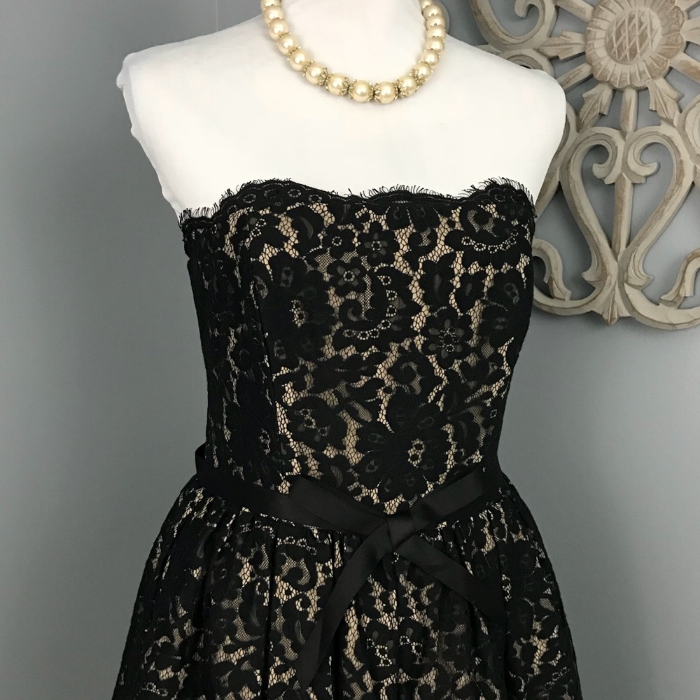 Robert Rodriquez | Black Strapless Lace Dress - Picture 2 of 8